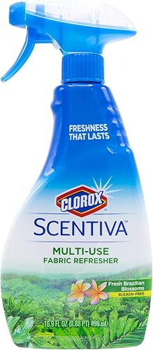 Clorox - BB0703 Scentiva - Spray refrescante de tela multiusos Ambientador de tela para armarios, tapicería, cortinas y alfombras Flores