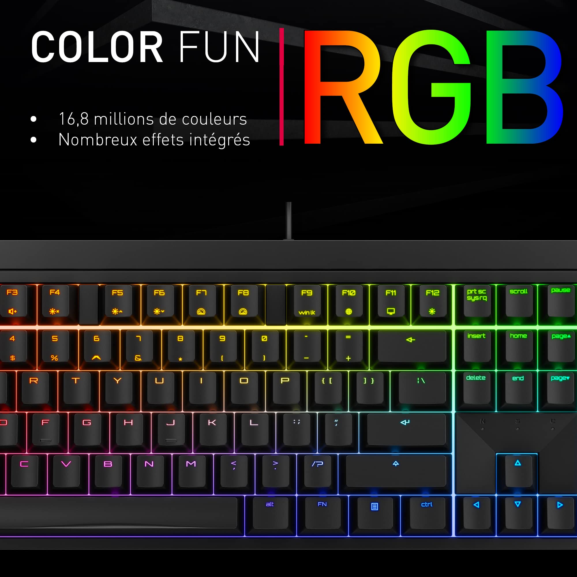 CHERRY MX 2.0S, Tastiera Gaming Meccanica con Illuminazione RGB, Layout Germania (QWERTZ), Con Filo, Progettato in Germania, Interruttori MX BROWN, Bianco