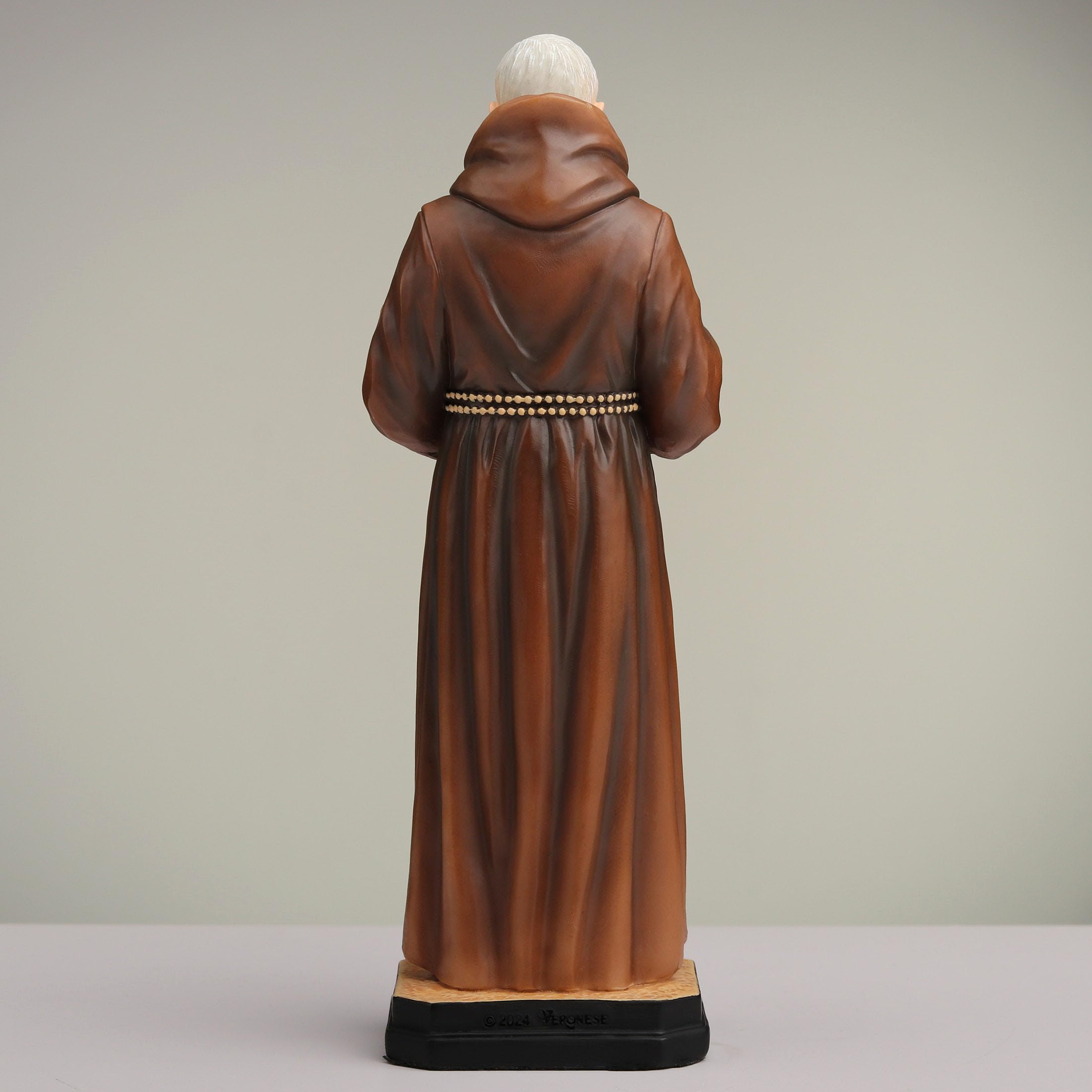 Statua Religiosa San Padre Pio In Metallo Argentato – Soprammobile Da 16 Cm, Benedicente, Regalo Per Comunioni E Cresime