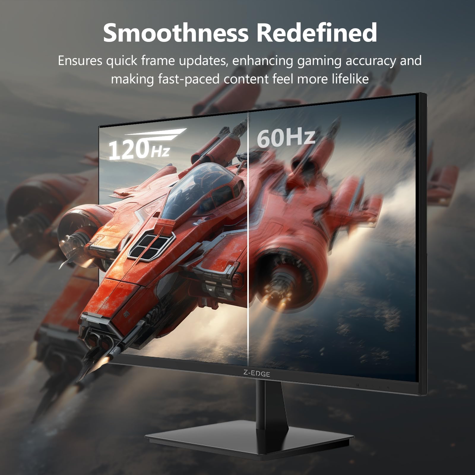 Z-Edge 27 Zoll 4K Monitor 120Hz UHD Gaming Monitor 3840x2160 IPS HDMI 2.1 | PC Bildschirm 16:9, 1ms MPRT, 250cd/m², FreeSync, HDR10, DP 1.4, HDMI 2.1, VESA Kompatibel, Schwarz