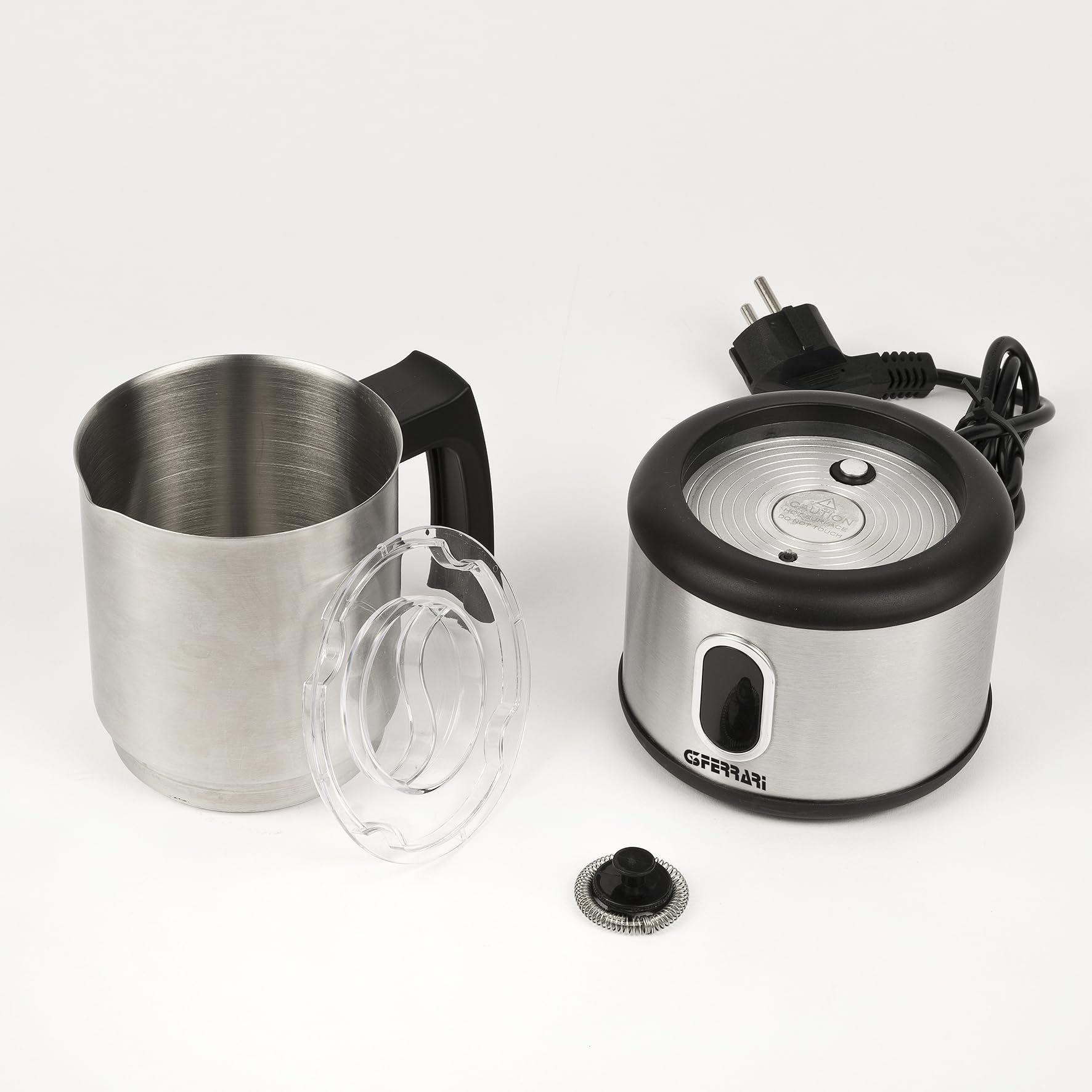 G3 Ferrari G10198 Choco-Lat Espumador de leche con vaso de acero inoxidable extraíble, 600 W, capacidad de 250 ml, 3 funciones, Capuchinador, Pantalla táctil, Fácil de limpiar, Apagado automático