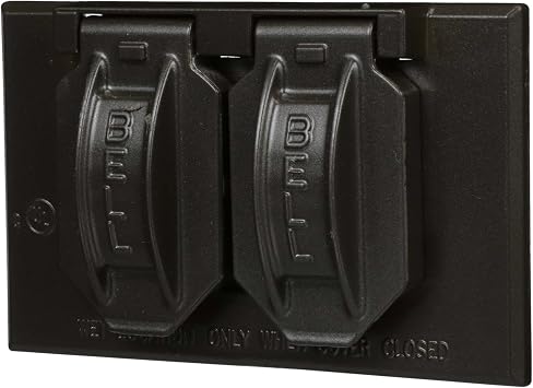 Hubbell-Raco 5180-2 2-Hole Weatherproof Device Cover, 4-9/16 in L X 2-13/16 in W X 1 in T, Bronze