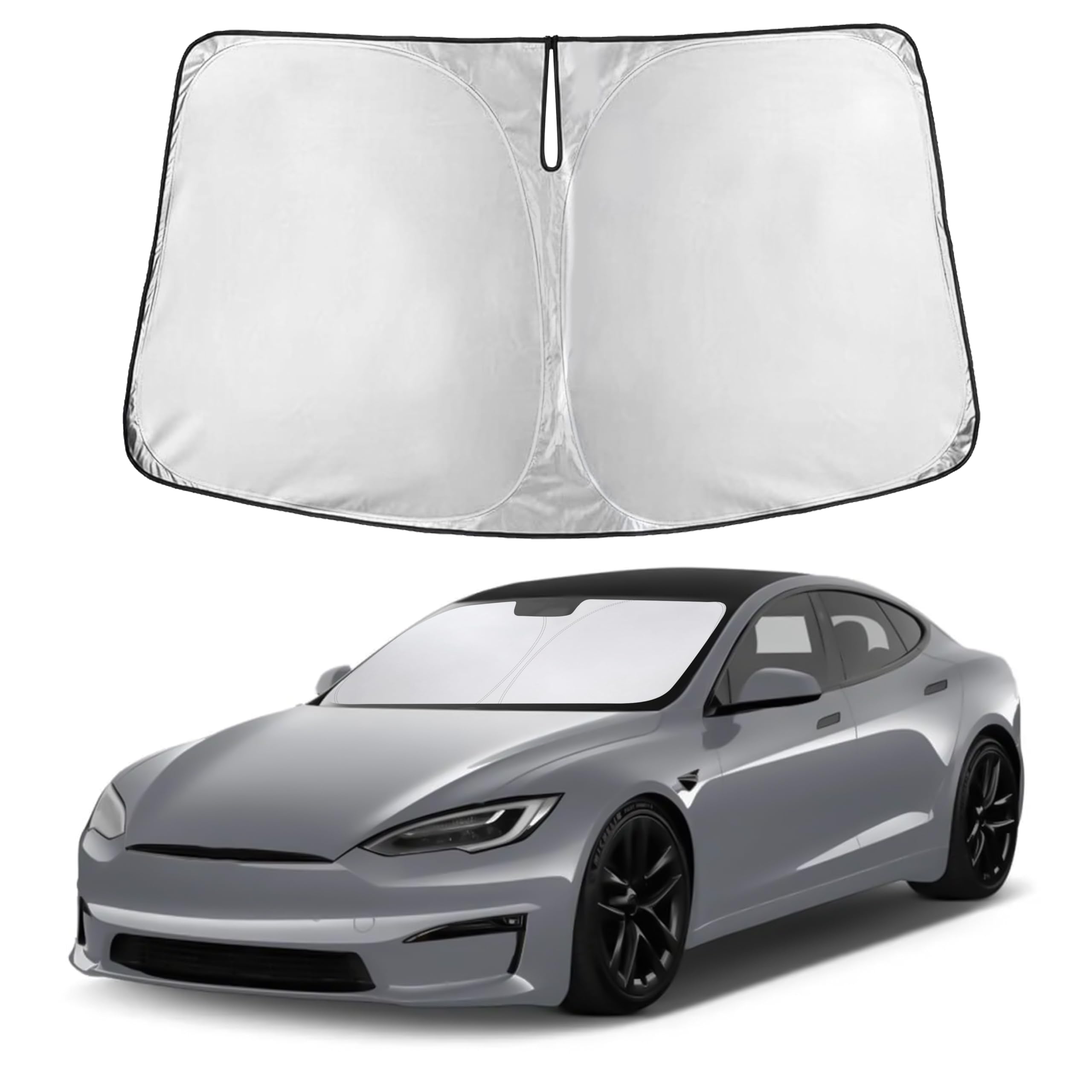 EcoNour Windshield Sunshade Compatible for Tesla Model S Plaid 2021-2026