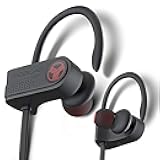 XR700 Wireless Earbuds - Bluetooth 5.0, IPX7 Waterproof, Noise Cancelling, Adjustable Earhooks, 9H Battery, Deep Bass, Mic - Sports Running Headphones for Workouts, Gym, Travel