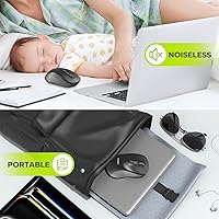 Vista 5 de seenda Ratón inalámbrico Bluetooth, Bluetooth y modo dual USB de 2.4G, clics silenciosos, seguimiento suave, 3 niveles ajustables 1600 DPI, mouse