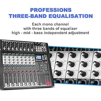 Depusheng DT8 Professional Mixer Sound Board Console 8