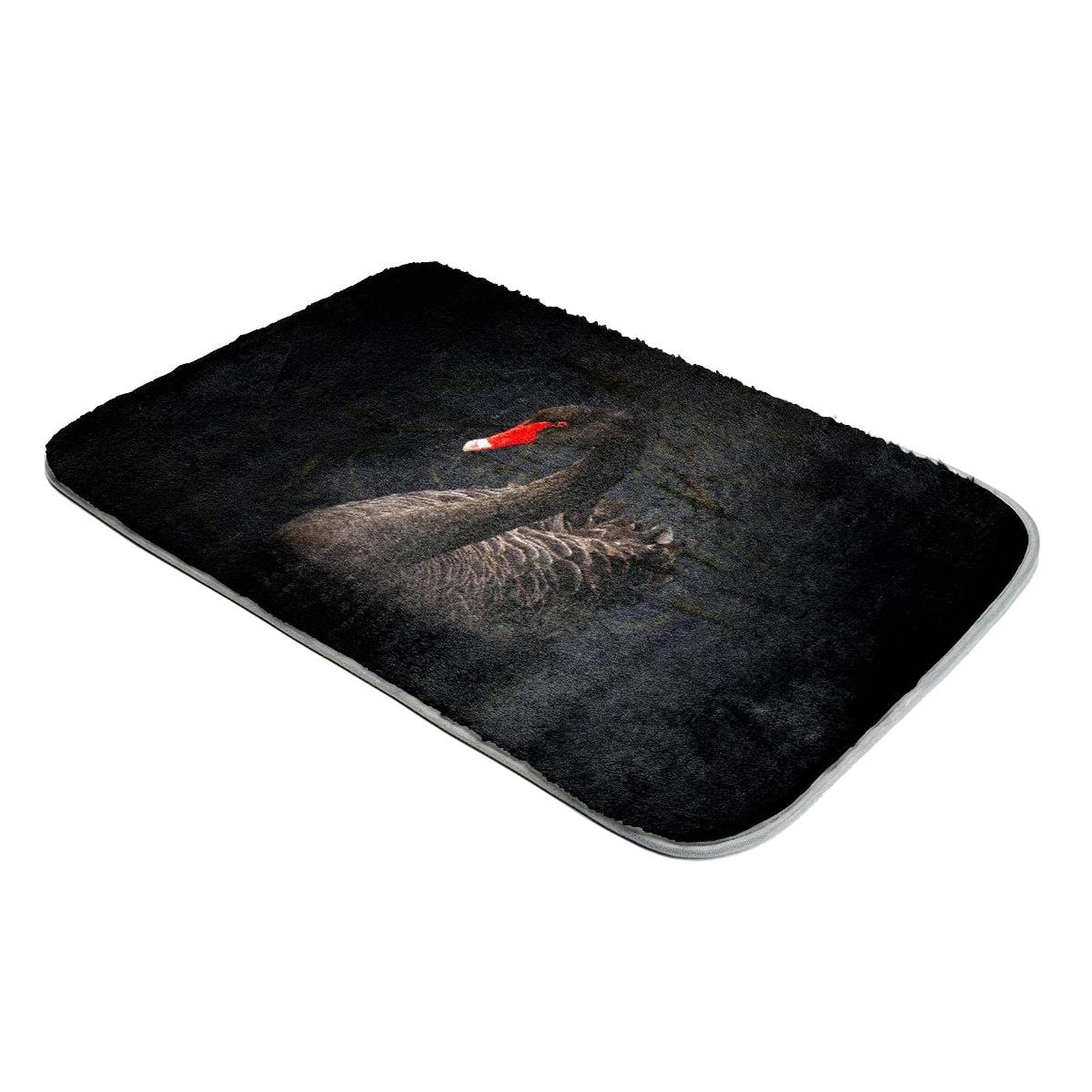 Tapis fausse fourrure Beau cygne noir ultra doux grand tapis salon