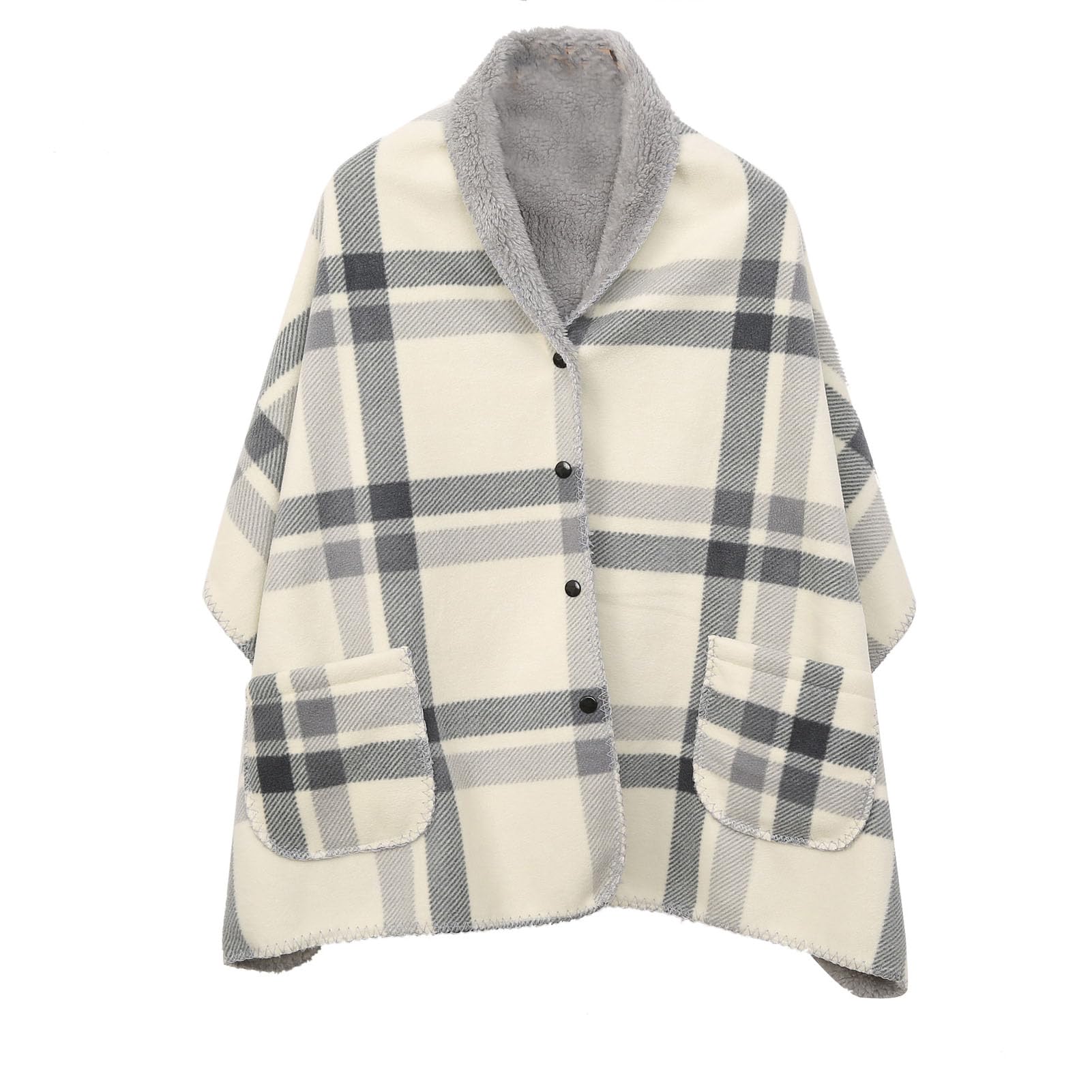 Générique Femme Poncho Polaire Plaid Châle Polaire Cape | FindTheDeal