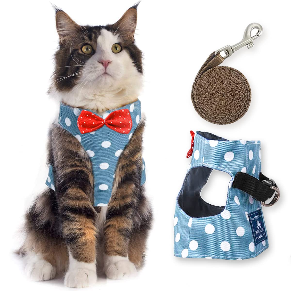 Katzengeschirr Mit Leine Anti-Flucht Set - Reflektierend & Atmungsaktiv Grau S