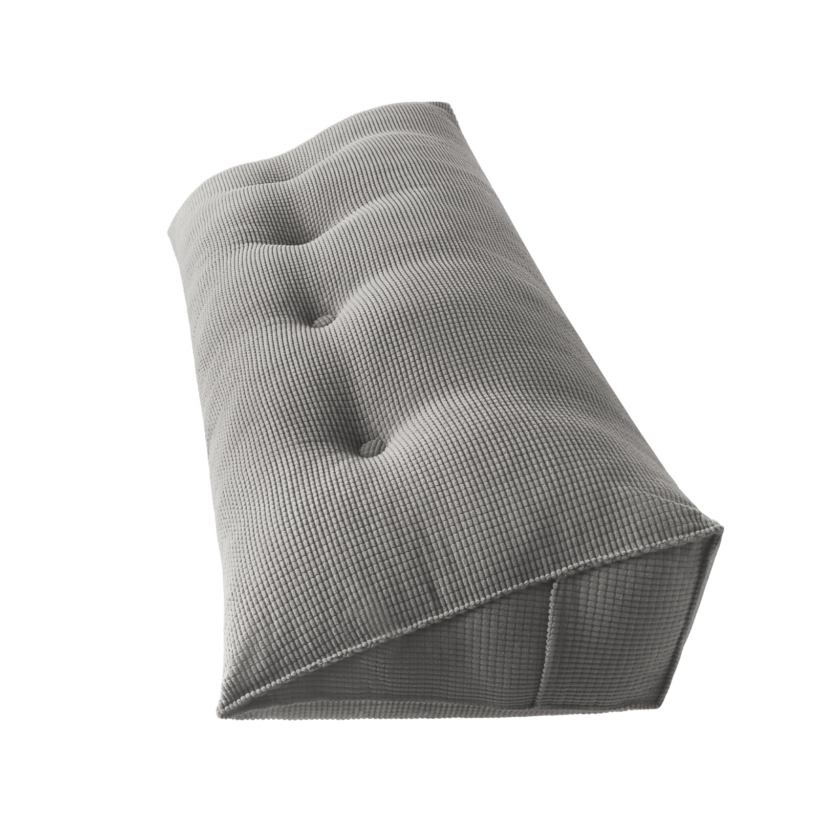 HUOLE Lesekissen, dreieckig, Lendenwirbelstütze, großes Kissen, Keilkissen, gepolstert, multifunktional, für Sofa, einfarbig, Lesekissen, 140 x 50 x 20 cm, Grau