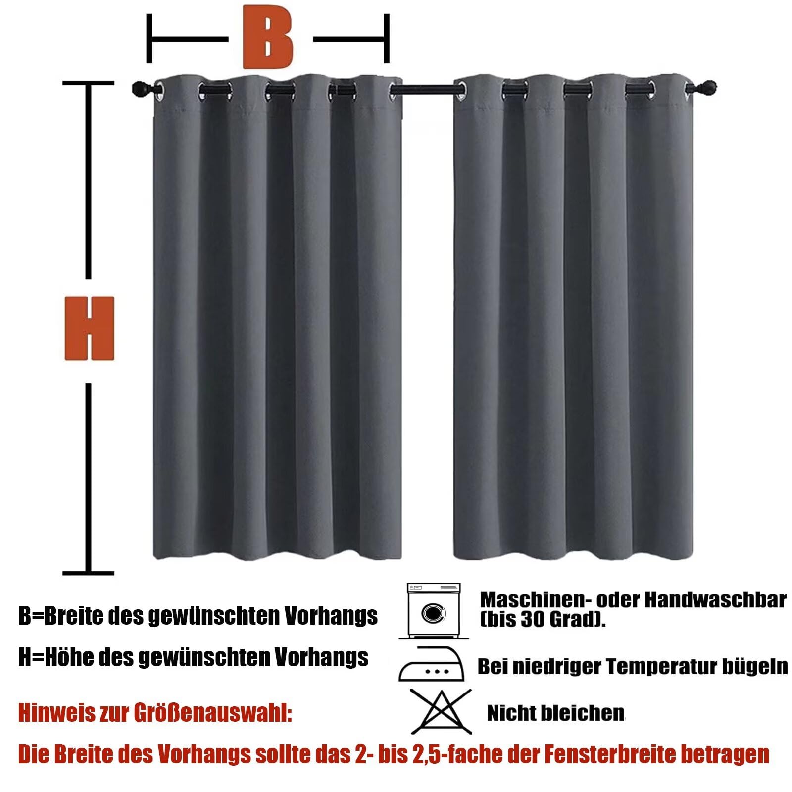 Blickdichte Outdoovorhänge wasserfest Wasserdicht Sonnenschutz Vorhang Balkon Outdoor Vorhang Wetterfest Wasserdicht für Balkon Terrasse Pergola Gardine Dunkelgrau B300xH235cm