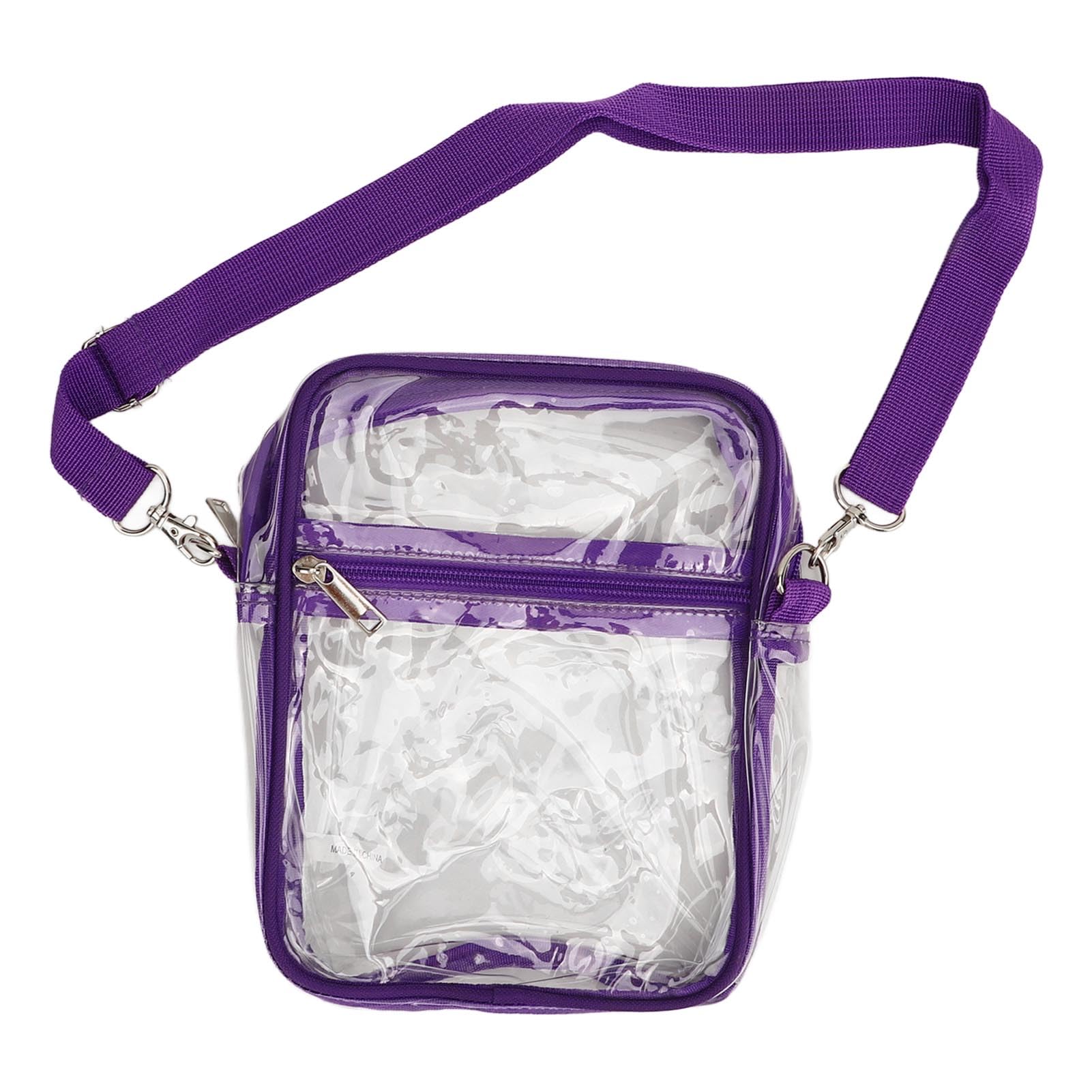 Alomejor Clear PVC Messenger Bag Compact Zipper Adjustable Purse for Boys Girls Transparent Shoulder Bag for Travel Airport