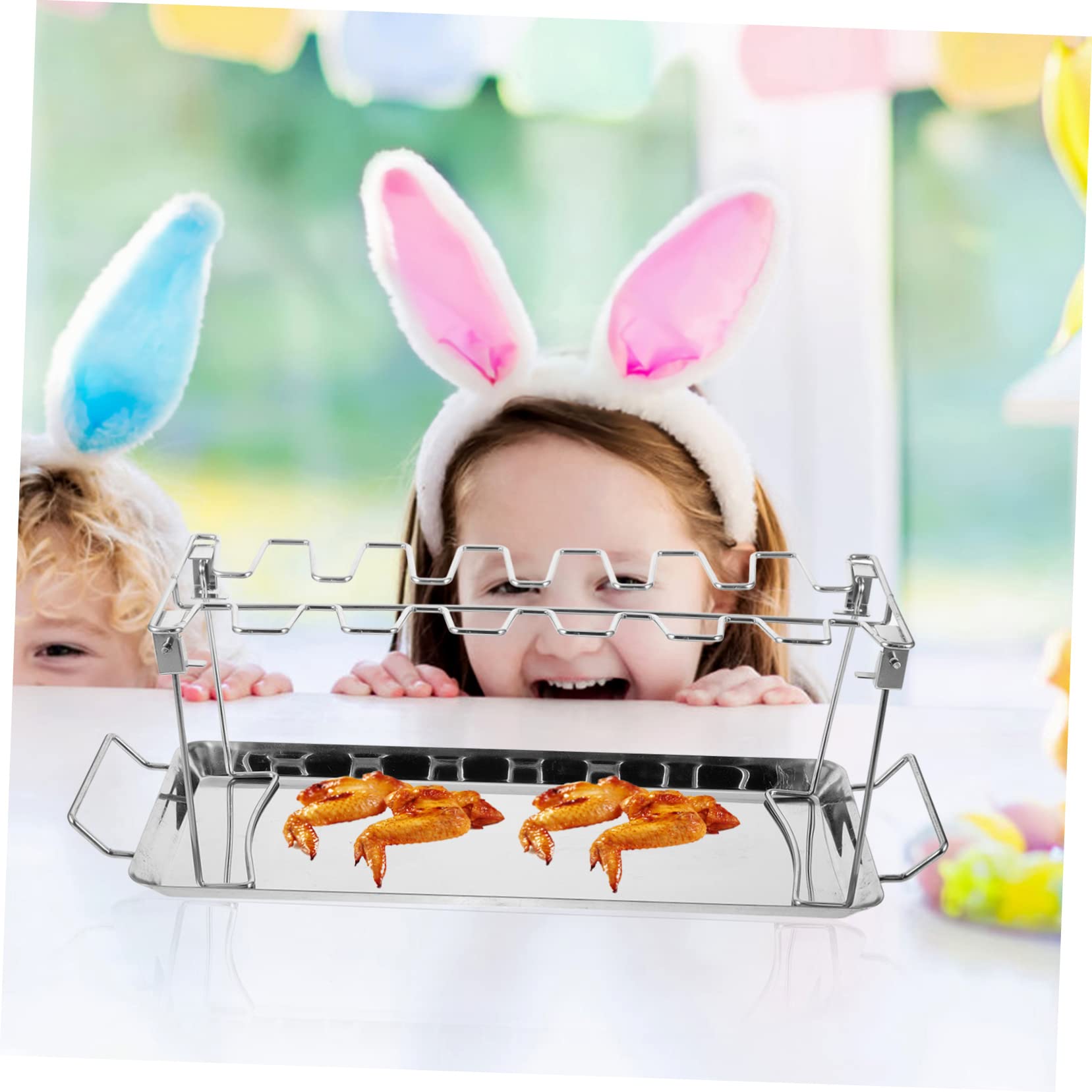 Set di Forchette da Barbecue per Pollo, 2 Pezzi, Acciaio Inox