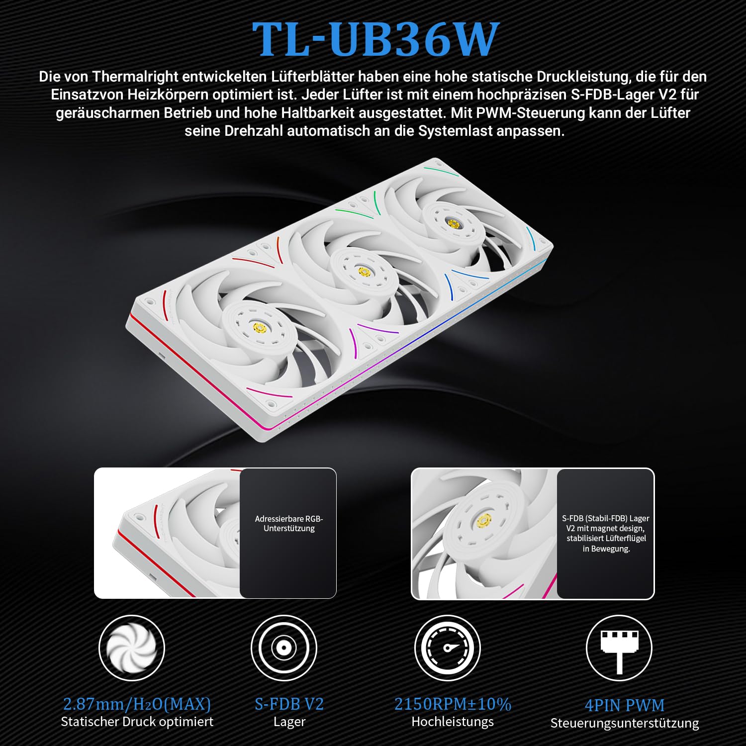 Thermalright TR Trofeo Vision 360 ARGB White CPU Liqud Cooler, pantalla LCD IPS magnética de 6,86 pulgadas con resolución de 2400 x 1080, enfriador líquido CPU para AM4/AM5, Intel LGA1700/1851