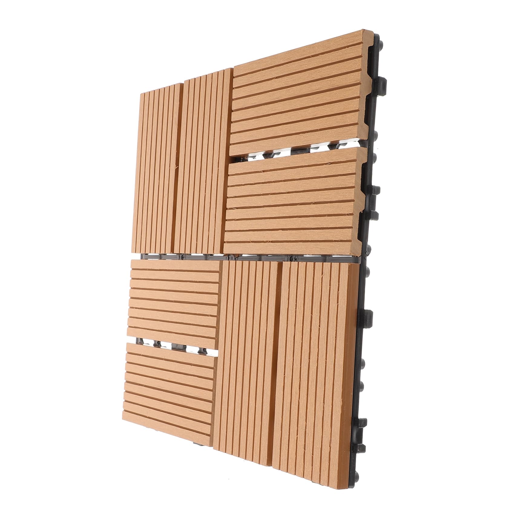 Operitacx Baldosas Decorativas de Madera Plástica para Suelo Terraza Exterior Instalación Rápida y Fácil de Mover, Ideales para Jardines y Patios