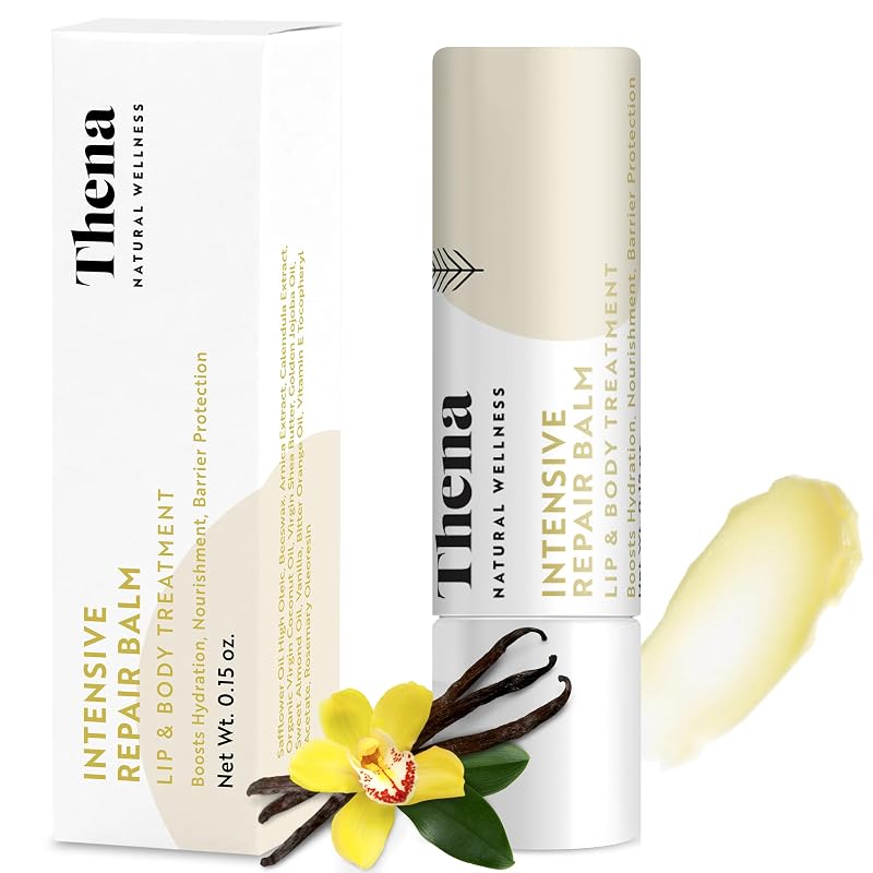 Bálsamo labial com manteiga de karité e baunilha THENA Natural Wellness
