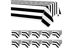 Black and White Stripe Tablecloth: Classic Elegance for Indoor and Outdoor Events