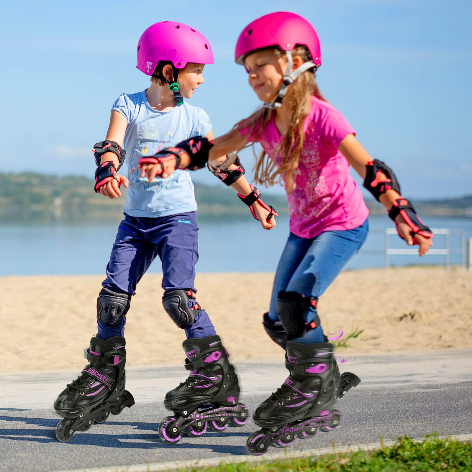 Adjustable Inline Skates for Boys and Girls Ages 4-12, Roller Skates Blades for Kids with Full Light Up Wheels, Fun Illuminating Roller Skates for Beginner Youth and Toddlers