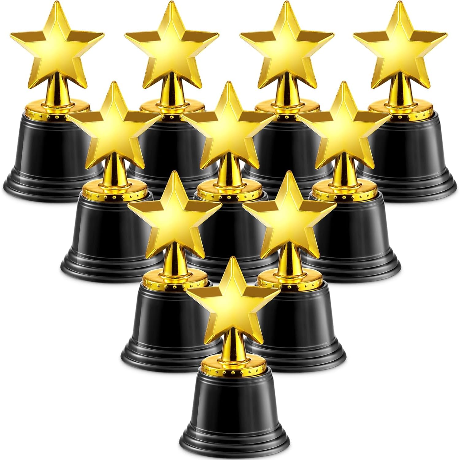 Bedwina Star Trophy 12-pack – Dorados 11,4 cm, Premios para Niños y Adultos, Concursos, Eventos Deportivos