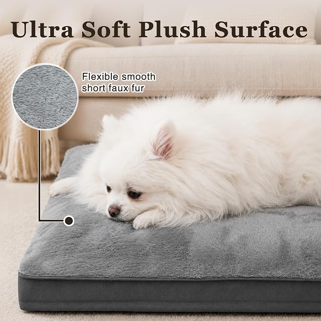 Foto 2 de 8 de Cama para perro, impermeable, de felpa de lujo, con funda extraíble lavable, parte inferior antideslizante