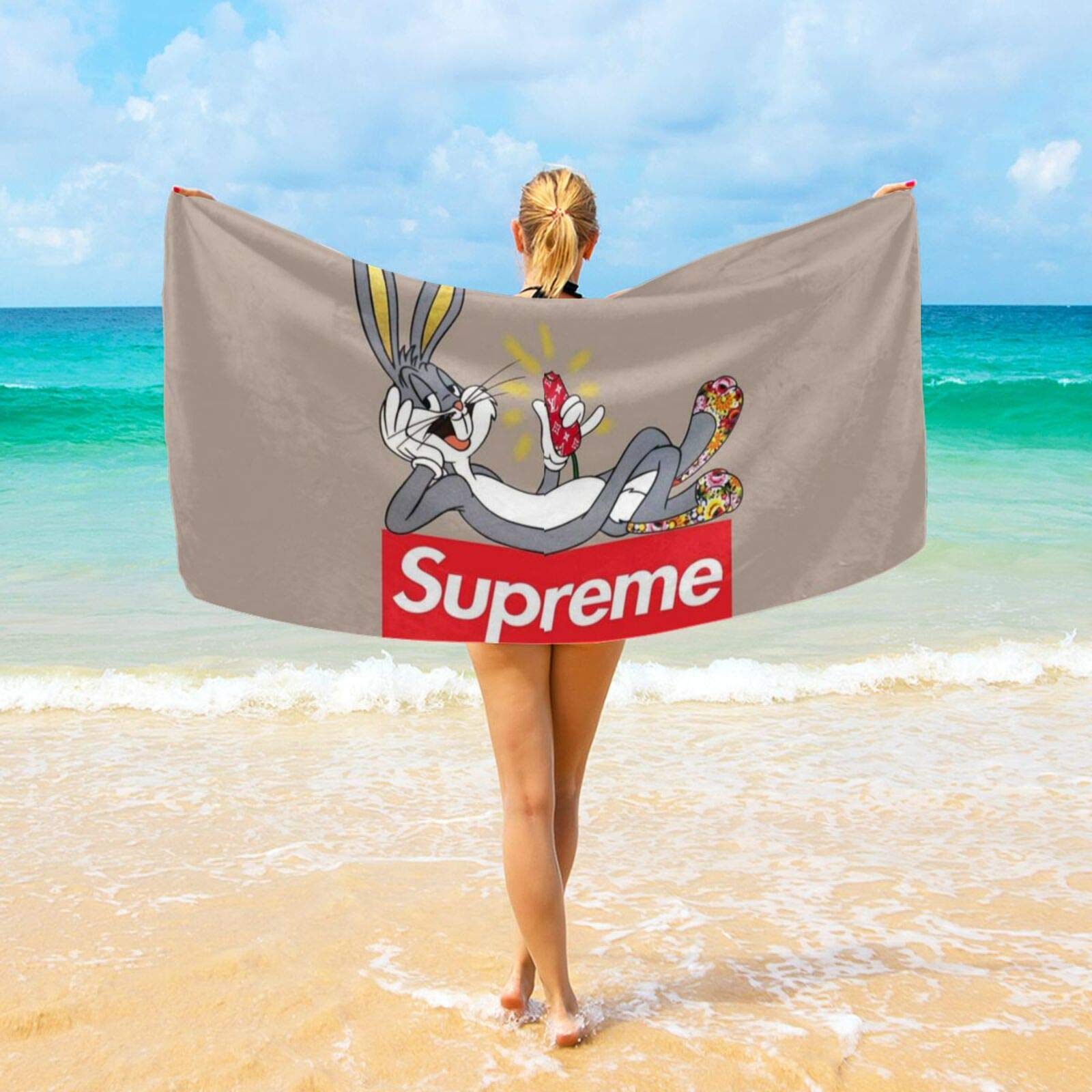 Amazon Co Jp バッグスバニー 2 大判 ビーチタオル 家庭用 軽い バスタオル ビーチマット 超吸水 毛深いバスタオル 大きい 軽量 防砂 薄型 バスタオル 速乾 旅行用タオル プール 海水浴 おしゃれ ビーチブランケット 通気性 肌触り良い タオル ホーム キッチン