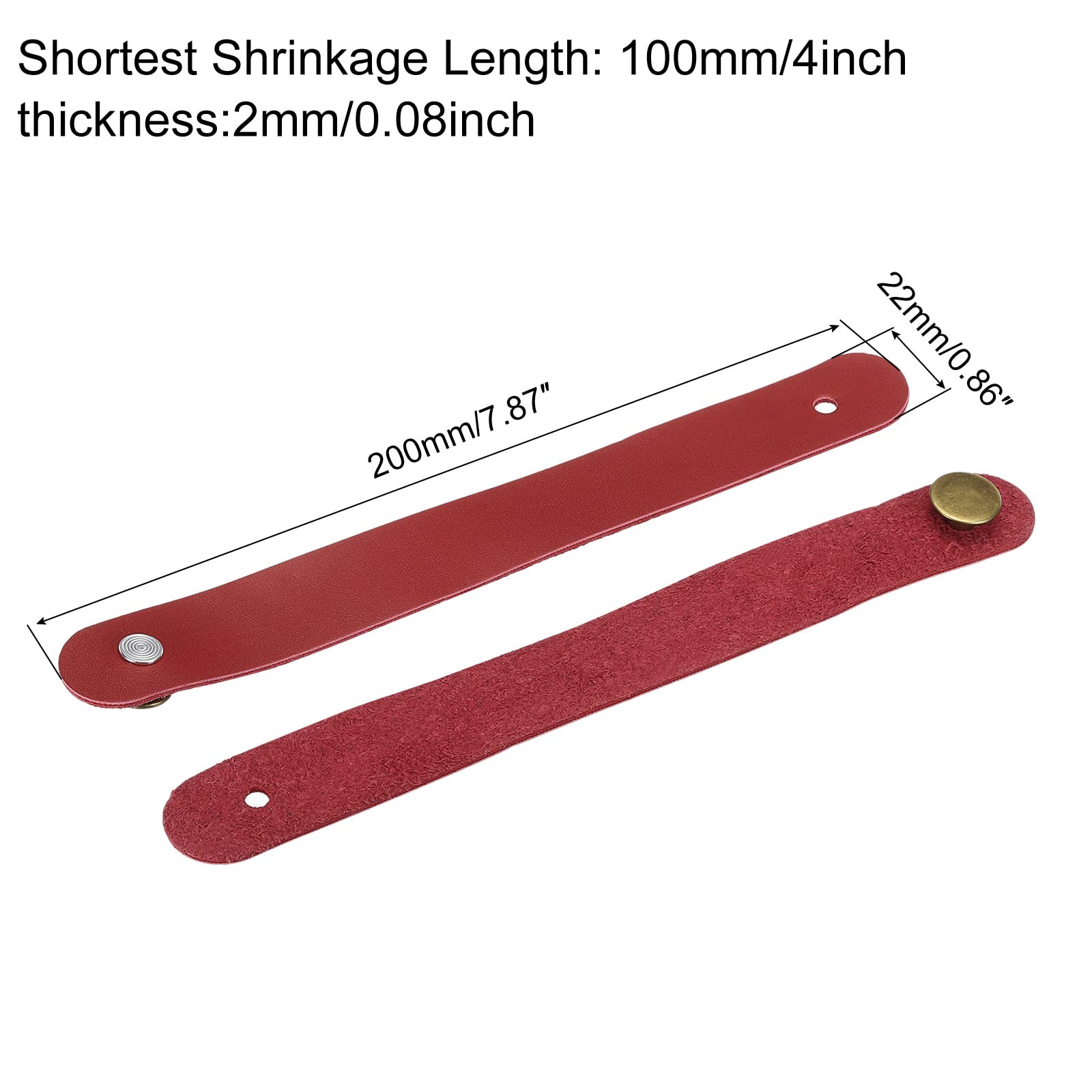 MECCANIXITY Guitar Headstock Straps, Guitar Leather Neck Adapter Straps Tie Red for Guitar