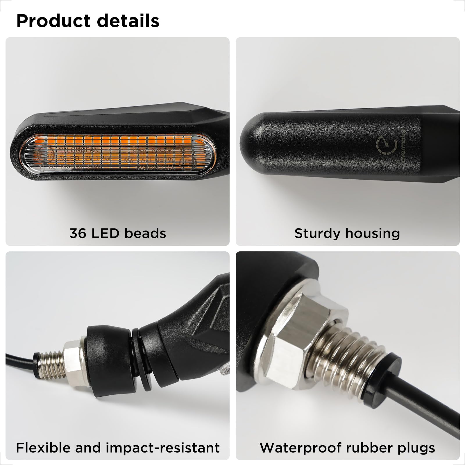 Snapklik.com : Evermotor 12V Motorcycle Indicators - Mini Led Turn ...