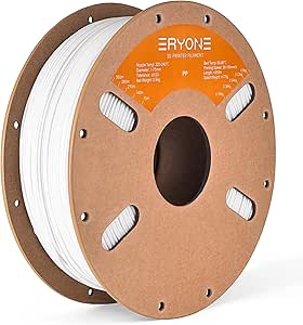 ERYONE Polypropylene Filament 1.75mm +/-0.03mm for 3D Printer, 3D Printing Filament PP 900g/Spool, White