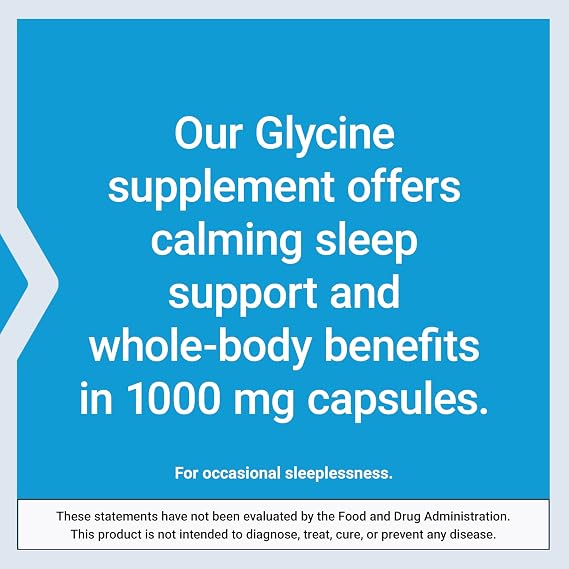 Life Extension Glycine, 1000 mg, Sleep Support, 100 Capsules