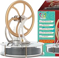 DjuiinoStar DLTD-303 Low Temperature Stirling Engine - Classic Coffee Timer, Educational STEM Toy, Desk Ornament & Gift