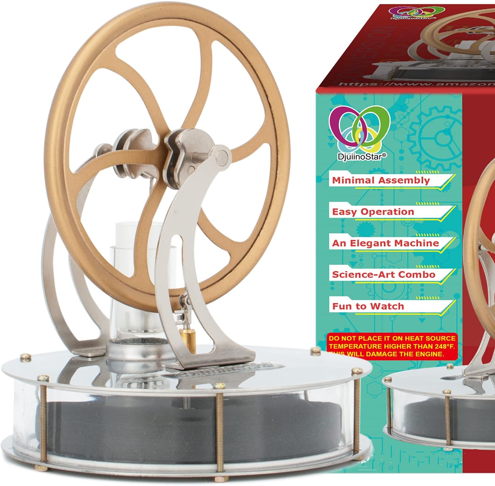 DjuiinoStar Low Temperature Stirling Engine