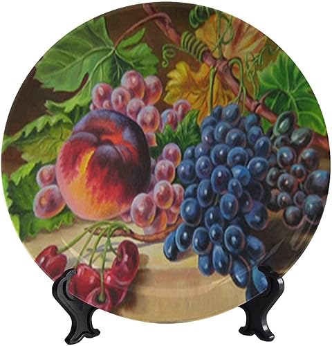 Miniatura 5 de Still Life - Plato decorativo redondo de frutas, 6 pulgadas, flor de limón con soporte, plato decorativo para decoración de mesa, accesorio para