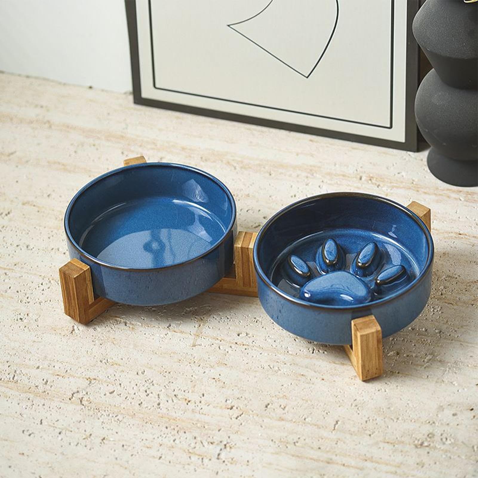 Miska na karmę dla psów powolny karmnik - urocza łapa ceramiczny zestaw misek na karmę dla psów i wodę, artykuły dla zwierząt domowych do karmienia kotów podlewanie dom podwórko ogród