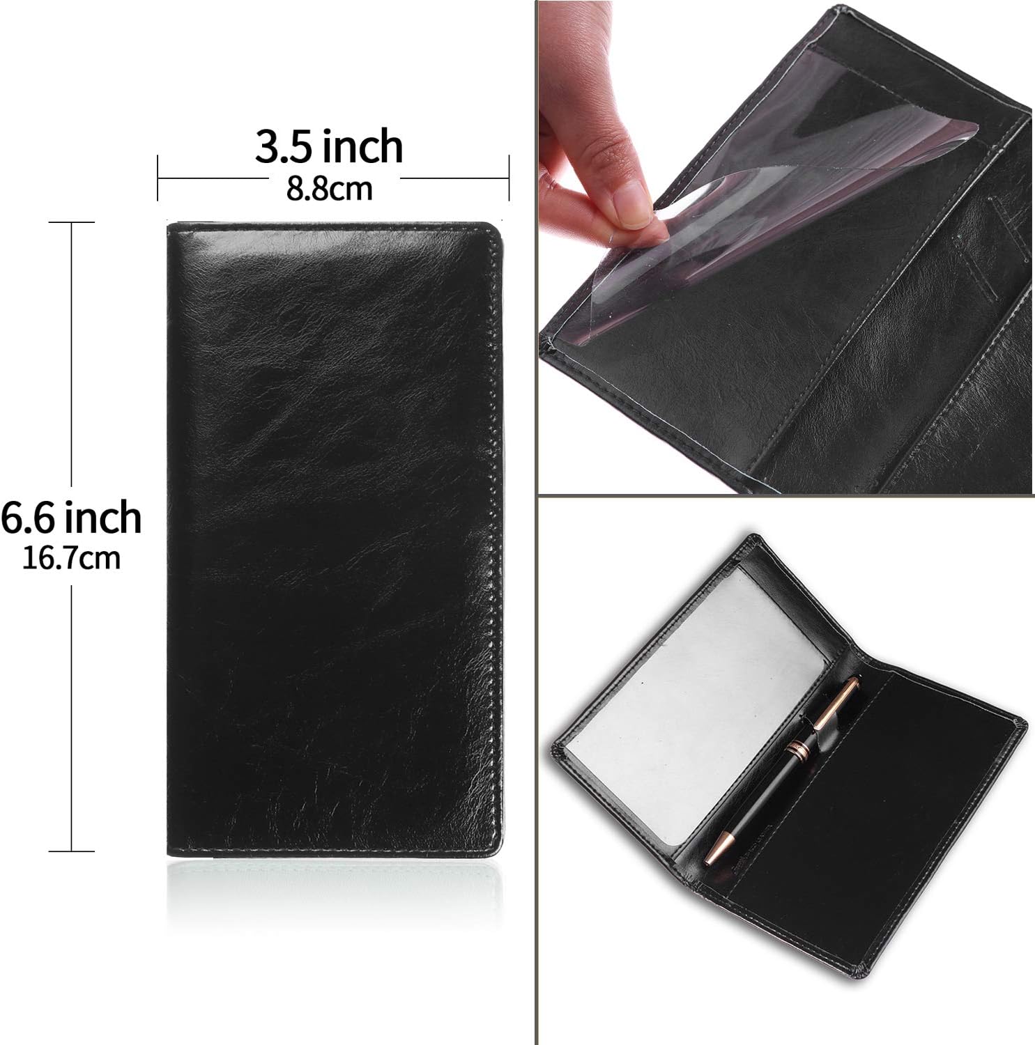 Leather Checkbook Cover for Men Women RFID Blocking by GNEGNI