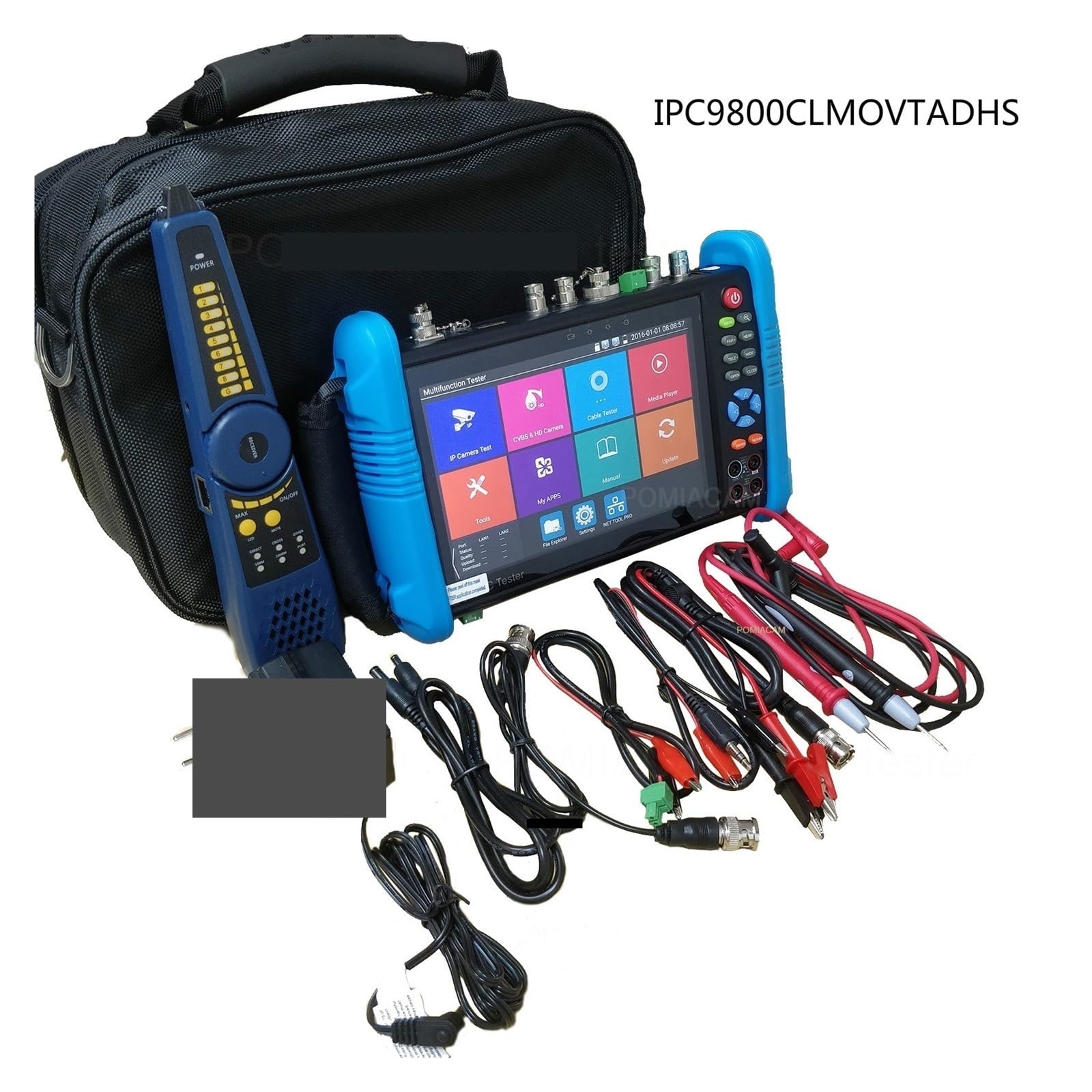 Tester CCTV, IPC9800 4K 8MP CVI TVI AHD SDI | Z Analogowy tester kamery IP Wielofunkcyjne profesjonalne narzędzie testowe Monitor testera do testowania kamer CCTV i IP.