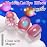 Double Rhythm Jelly Glass Cat Eye Gel Polish with Magnet 15ML Holographic Glitter Shimmer Translucent Sheer Color Magnetic Nail Polish Salon DIY at Home (Pink Teal-MC1267)
