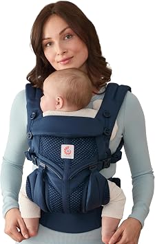 Ergobaby Baby Carrier, 4-Position Omni 360 Cool Air Mesh for Newborn to Toddler 0-4 yrs, Ergonomic Child Carrier & Backpack, Midnight Blue
