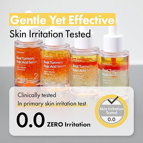 Miniatura 5 de TOSOWOONG Suero Real de Cúrcuma y Ácido Kójico, 7,000ppm de Ácido Kójico, 1,500ppm de Cúrcuma, Alfa Arbutina, Astaxantina, Ácido Glicólico, Para