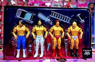 لعبه المصارعين والحلبه ملوك القوه مكونه من عدد أربعة مصارعين معاهم ادوات المصارعه الحلبه بخامه وجوده عاليه جدا