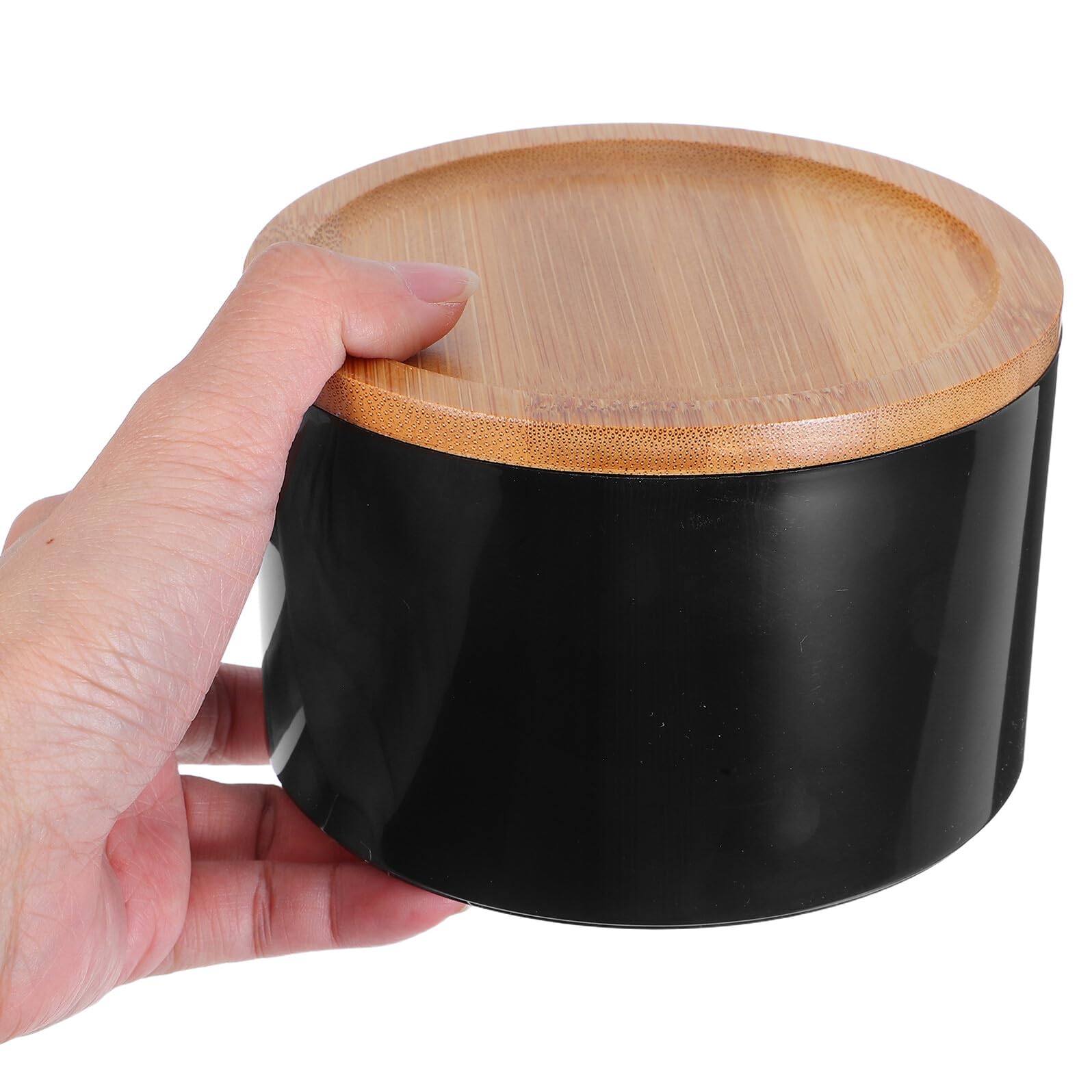 WZGWDC Kleine runde Schmuckschatulle mit Holzdeckel für Damen – Reise-Schmuck-Organizer-Etui zur Aufbewahrung von Ohrringen, Ringen, Halsketten und Armbändern