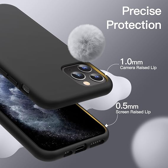 JETech Silicone Case for iPhone 11 Pro, Black