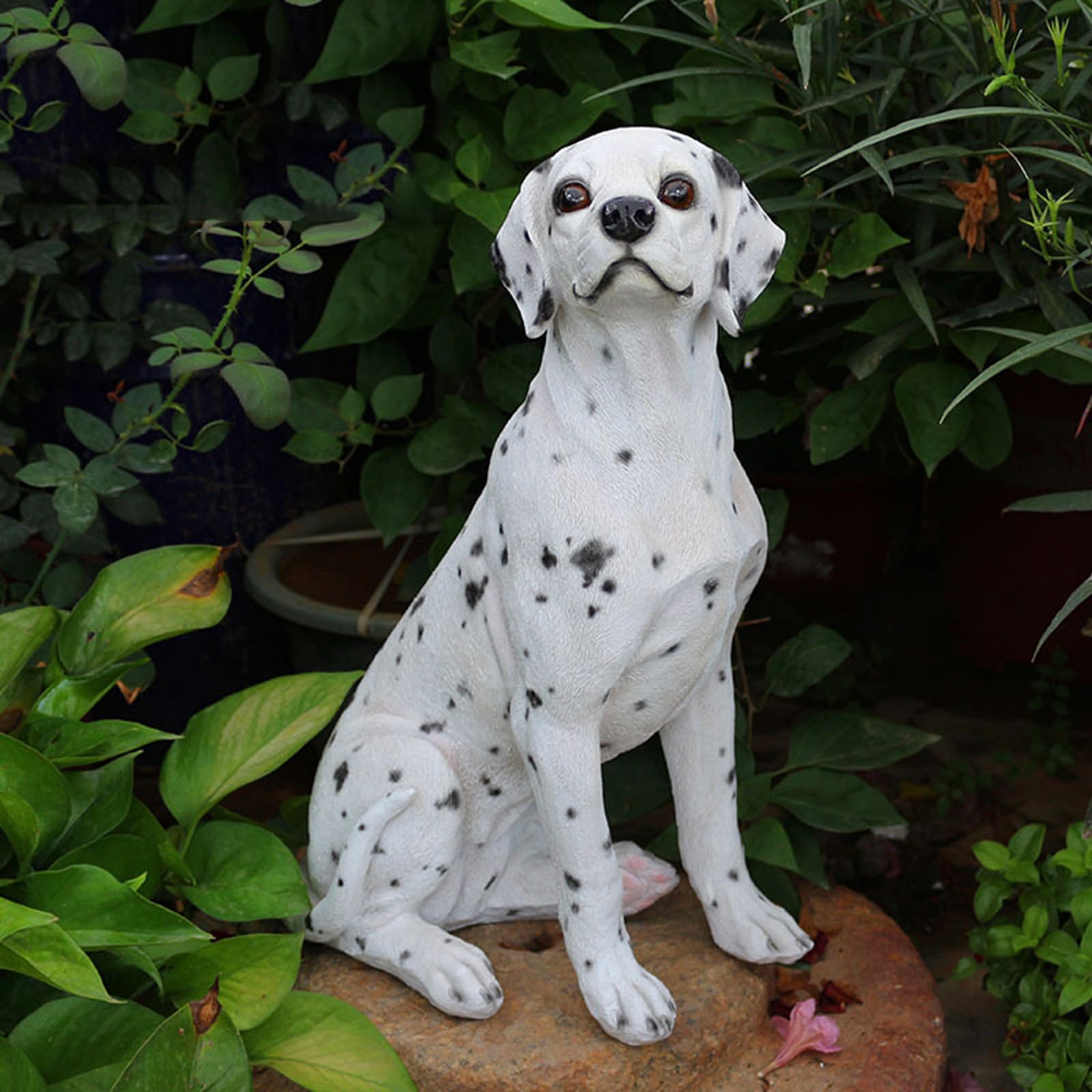 Estatuas de Perros para jardín, Lindo Perro Sentado, Colecciones de Resina para Exteriores, Figuras Decorativas para Patio, césped y jardín(