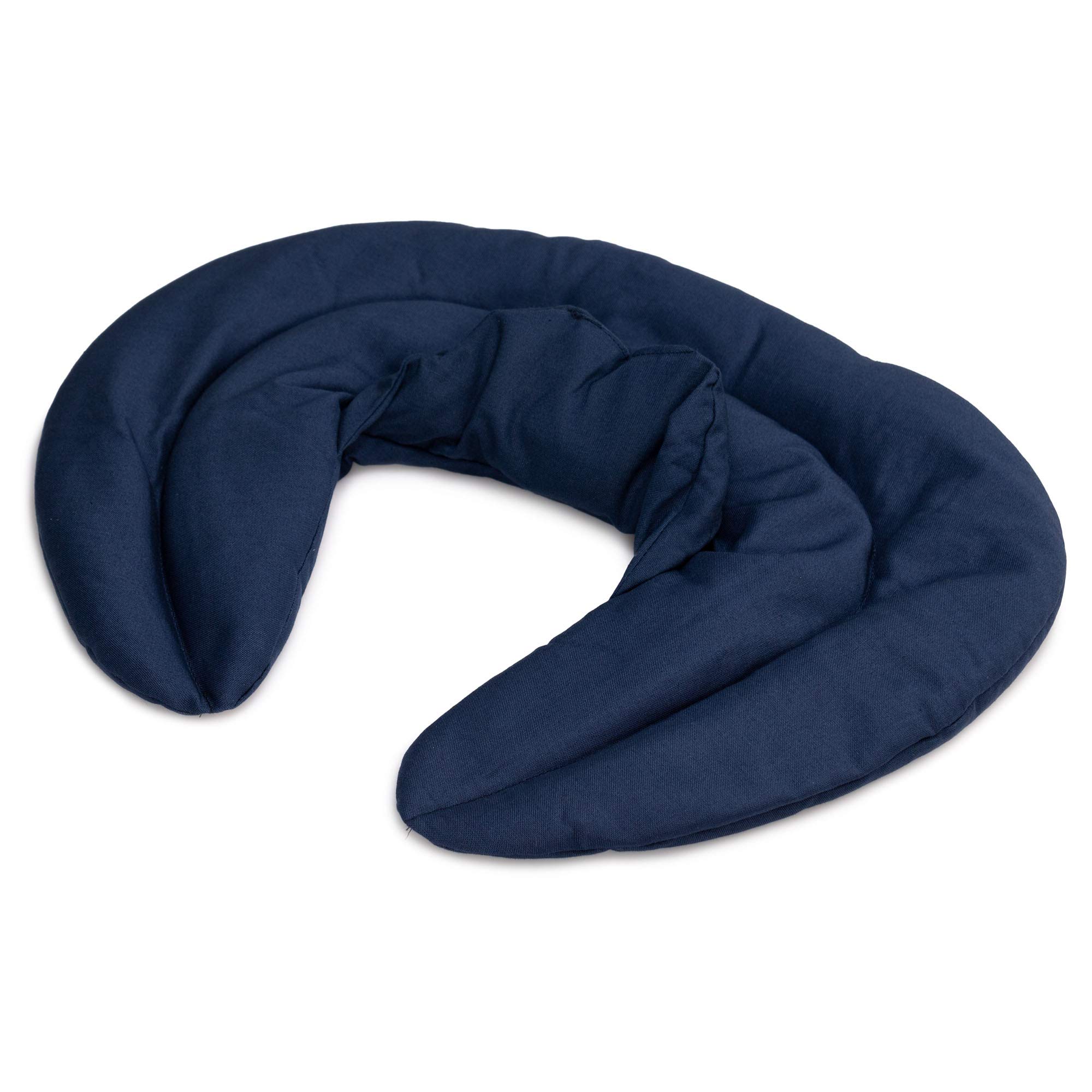 Cuscino del collo, blu scuro. Cuscino termico con noccioli di ciliegia, terapia caldo e freddo. Scaldacollo