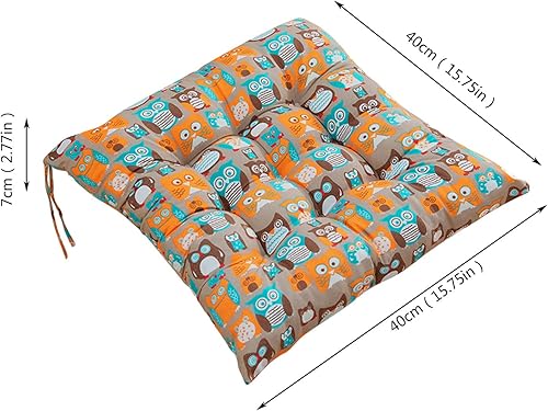 Miniatura 3 de Cojines cómodos para sillas de oficina, cojín de algodón grueso y lino, cojín de oficina, estudiante, aula, cojín de automóvil, 16 x 16 pulgadas