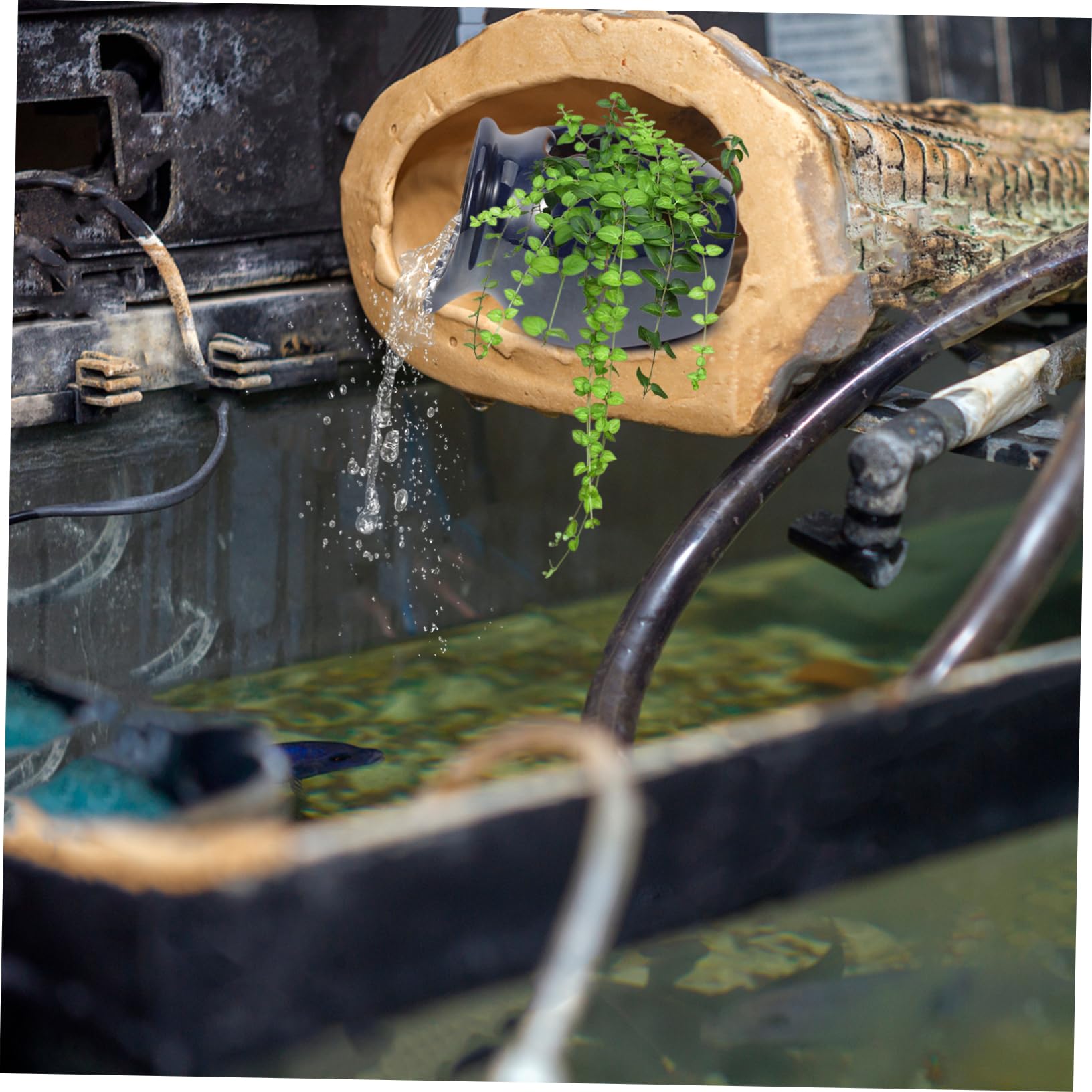 CORHAD Decorative Fountain Decor Ceramic Water Fountain Jar Landscape Jar for Garden Courtyard Decor