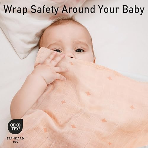 Miniatura 2 de GLLQUEN BABY Manta receptora de muselina de algodón para niño, manta para envolver a recién nacidos, transpirable y suave, mantas para bebé, doble