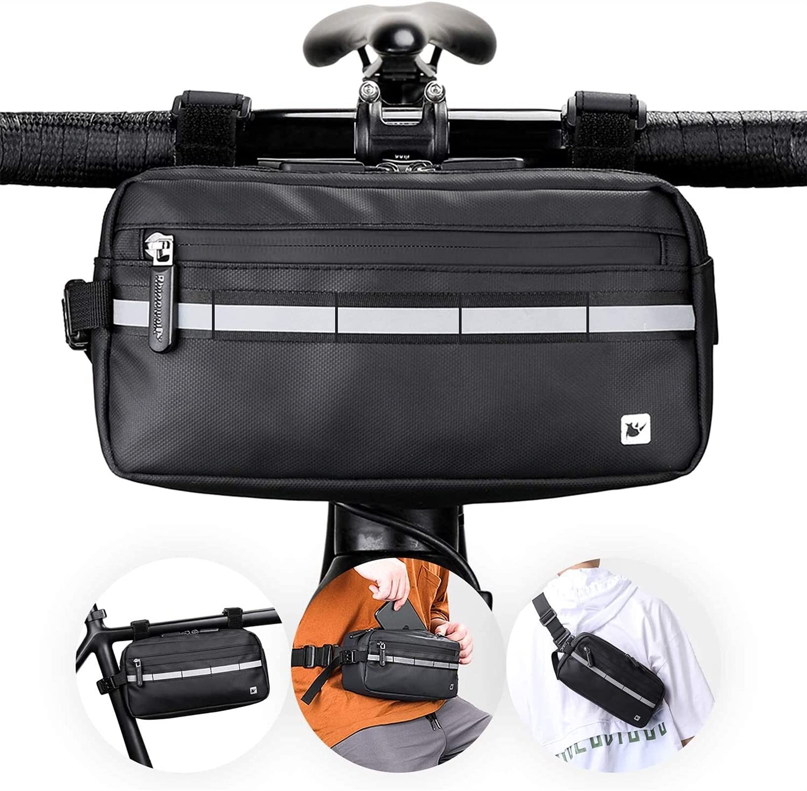 Bolso de pecho y manillar de bicicleta para llevar todo al pedalear