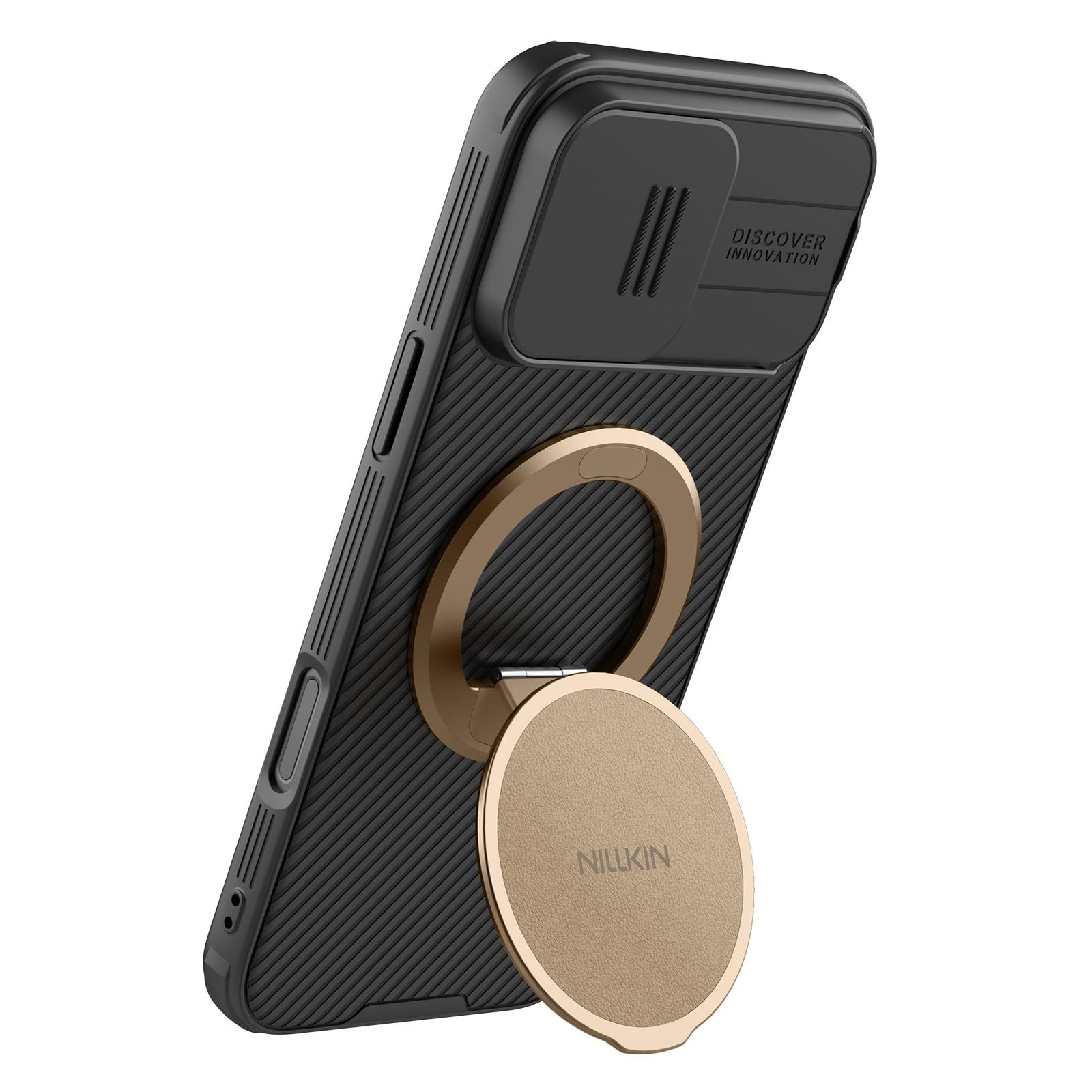 Nillkin Dual Heavy Magnetic Grip Holder & Stand Works with Mag Safe Flexible Angle Adjust Carbon Steel Hinge Brown Color-image-14