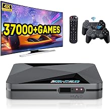 Kinhank 2026 ترقية وحدة تحكم الألعاب القديمة،وحدة تحكم محاكي Super Console X2 PRO مع 37000+ لعبة كلاسيكية،وحدة تحكم ألعاب قديمة مع EmuElec 4.6 وAndroid 9.0، إخراج 4K UHD،2.4+5G WIFI،BT 5.0