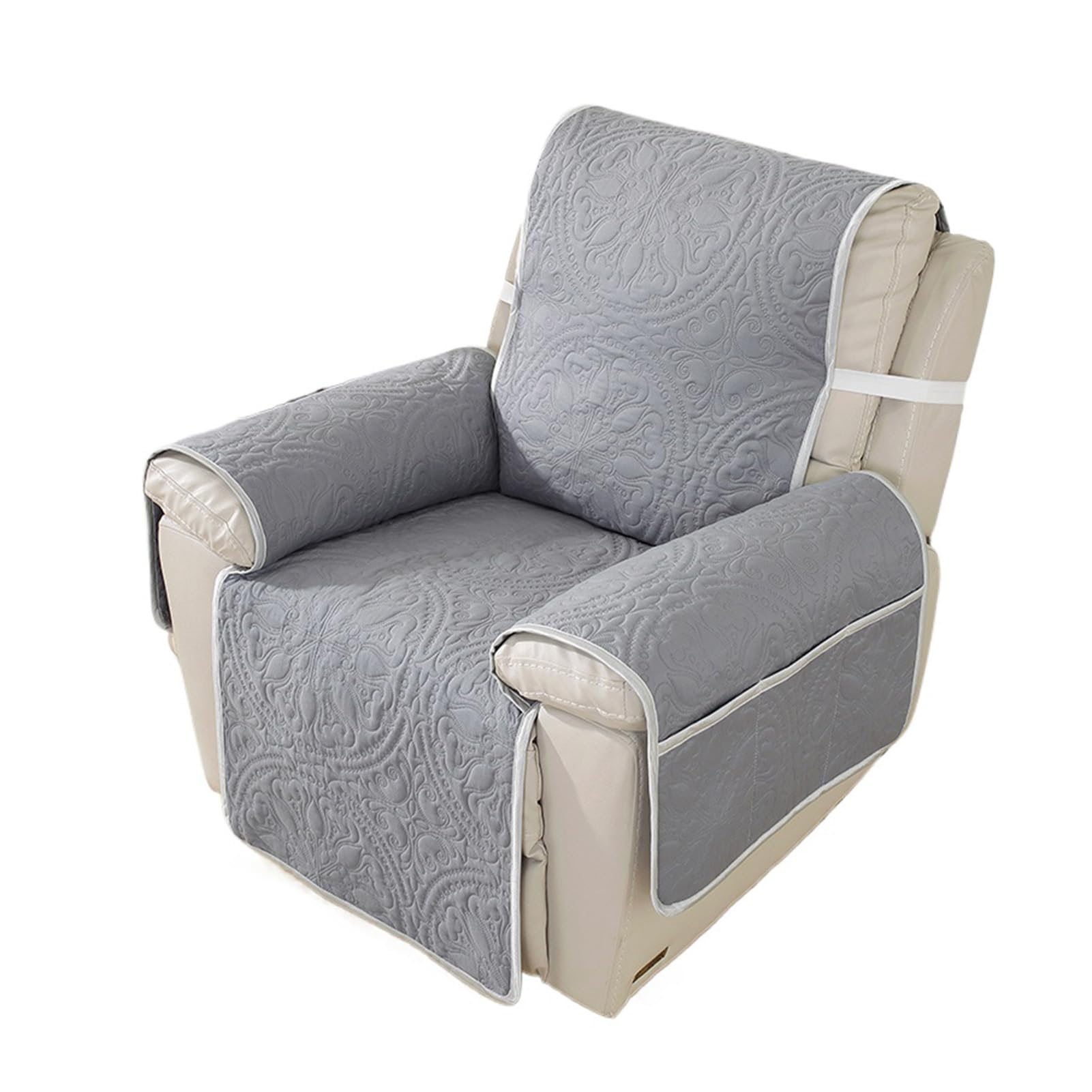 Housse de fauteuil inclinable grise pour un salon chaleureux et un canapé lavable protégé